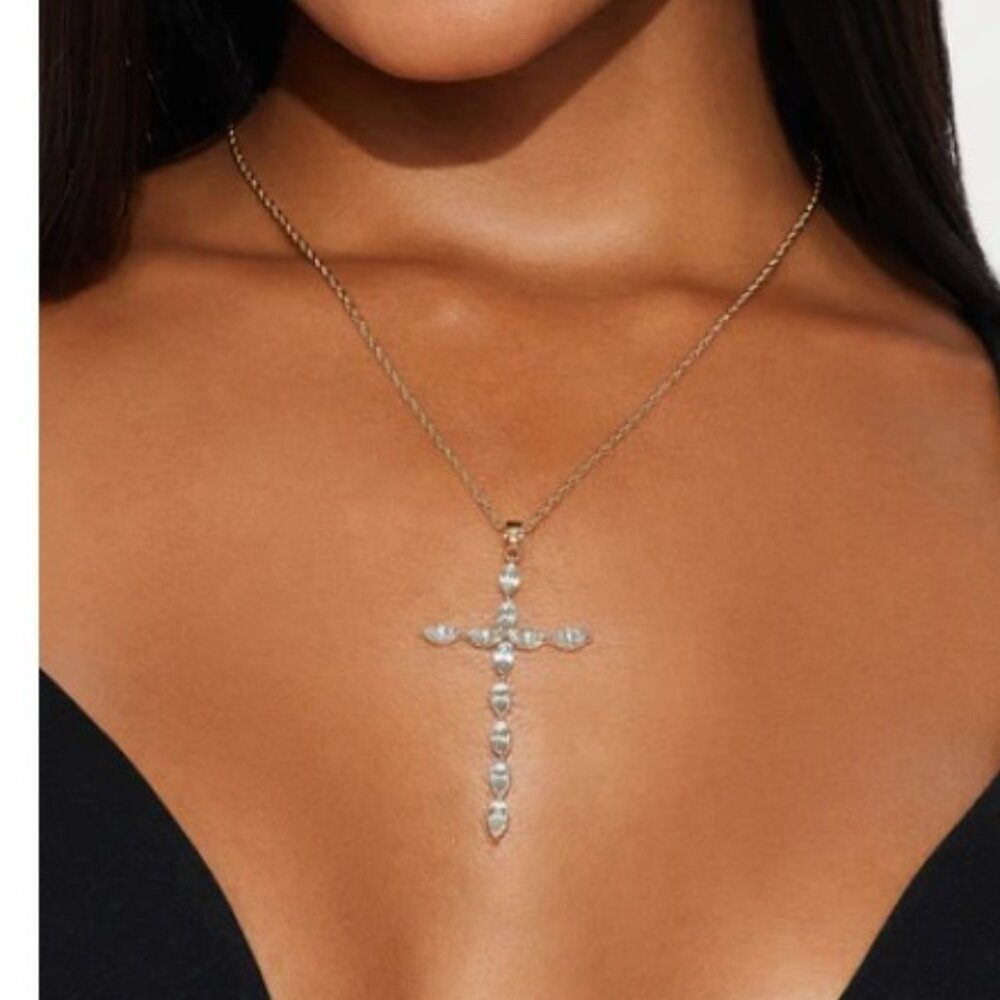 #61 Cross Rhinestone Necklace